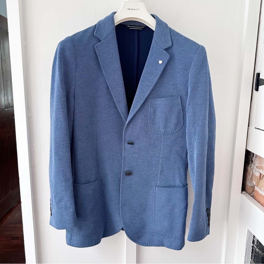 GANT blue cotton pique Colbert jacket